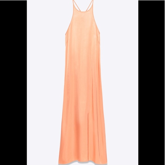 tangerine satin dress